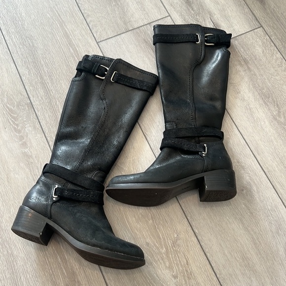 Ugg Australia Darcie black leather and suede riding boots size 5.5 - Picture 2 of 16